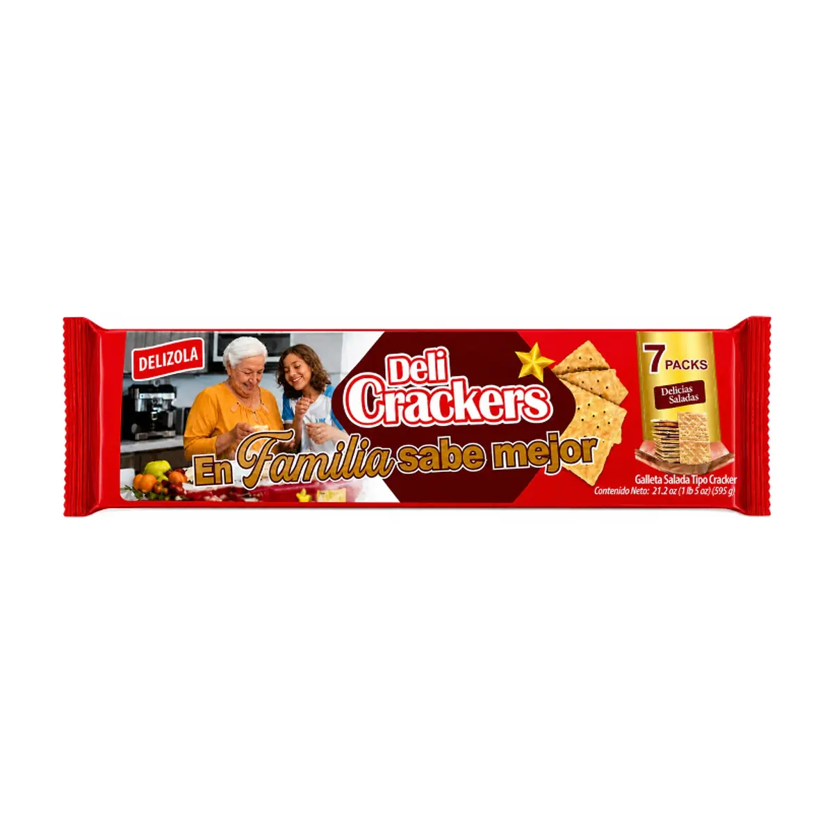 Galletas saladas tipo cracker Delizola (595 g / 1.3 lb) - Miniatura 1