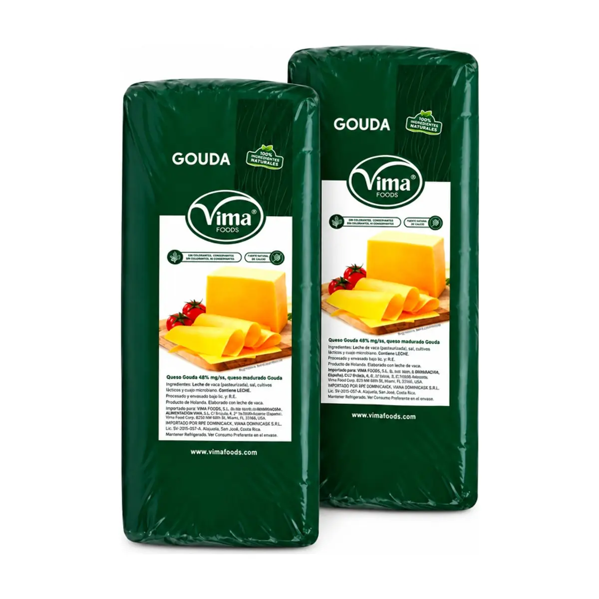 Queso Gouda Vima Foods (2 x 3 kg / 6.61 lb) - Imagen 1