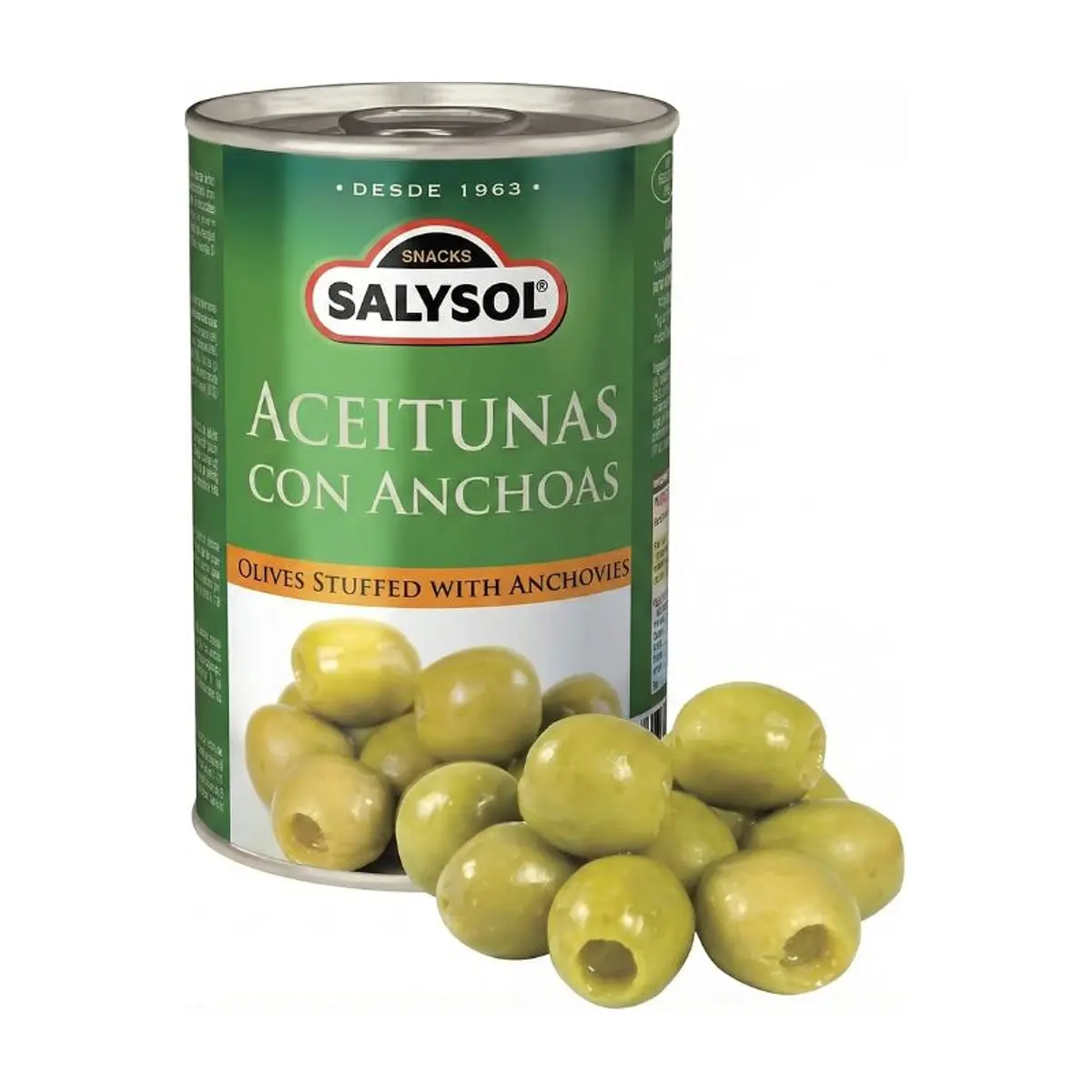 Lata Aceitunas Con Anchoa 50 gr (escurridos) Salysol