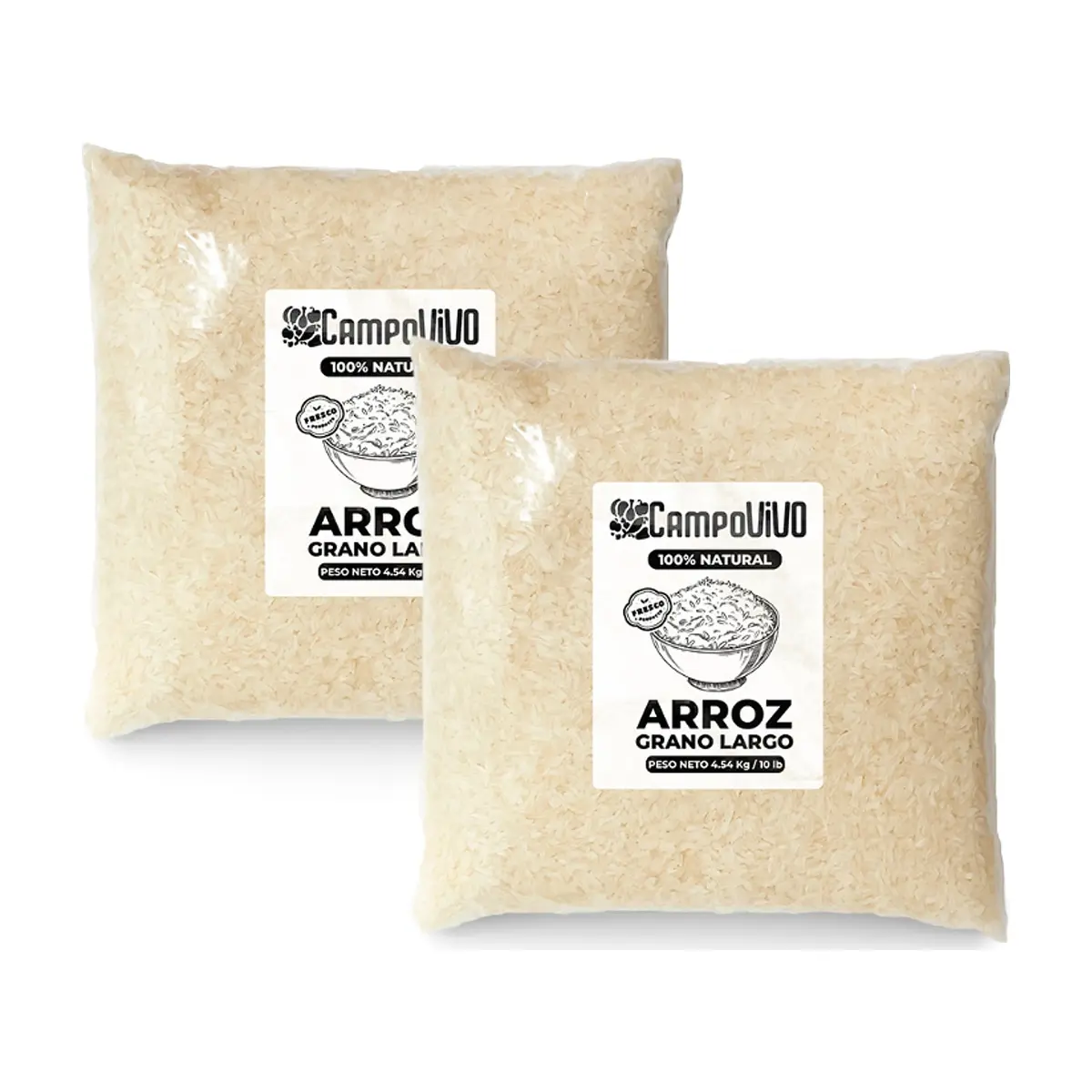 Arroz de grano largo Campo Vivo (2 x 4.54 kg / 10 lb)