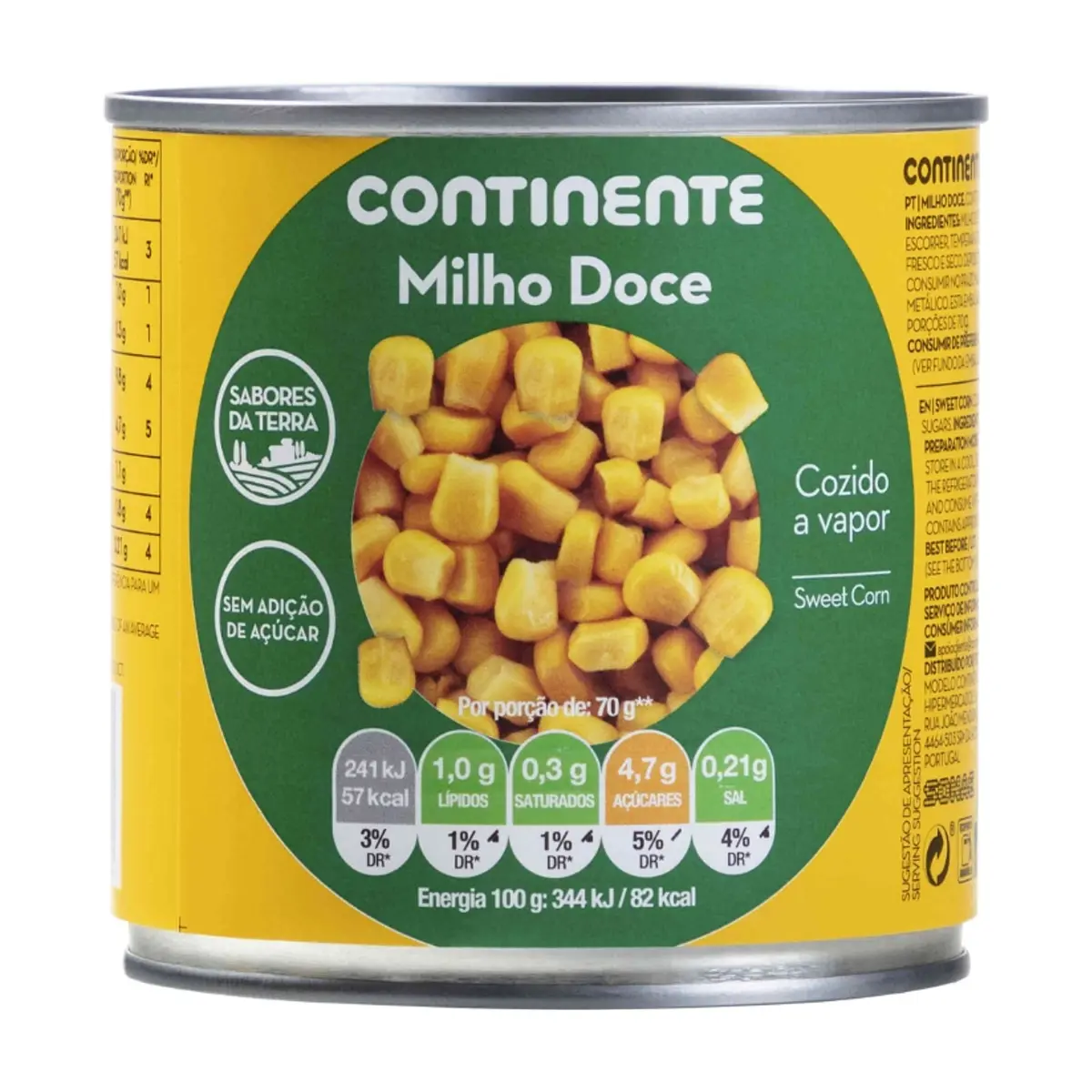 Maíz dulce, sin gluten, Continente (300 g / 10.58 oz)