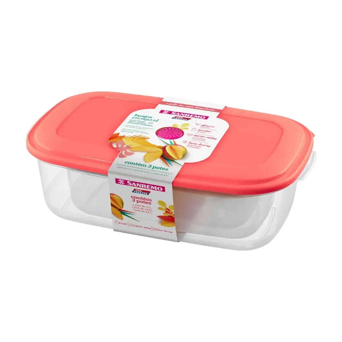 Juego de 3 táper rectangulares de plástico 390/2C Sanremo