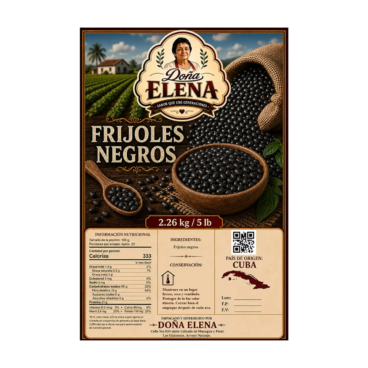 Frijoles negros Doña Elena (2.26 kg / 5 lb) - Thumbnail 2