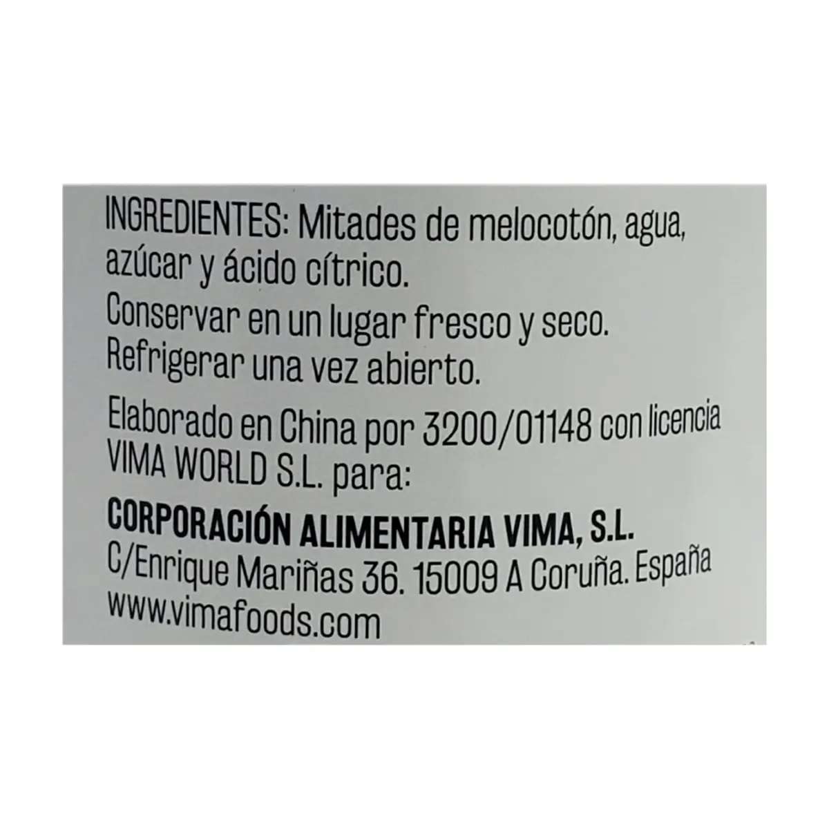 Melocotón en almibar Vima Foods (425 g / 14.99 oz) - Thumbnail 3