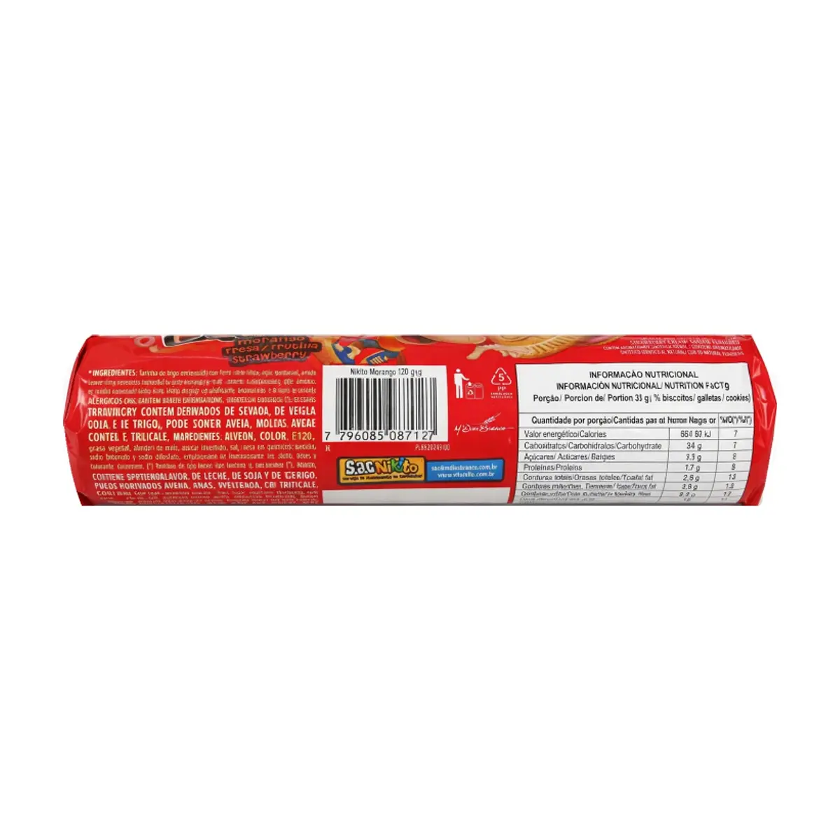 Galletas dulces con crema sabor fresa Nikito (120 g / 4.23 oz) - Thumbnail 2