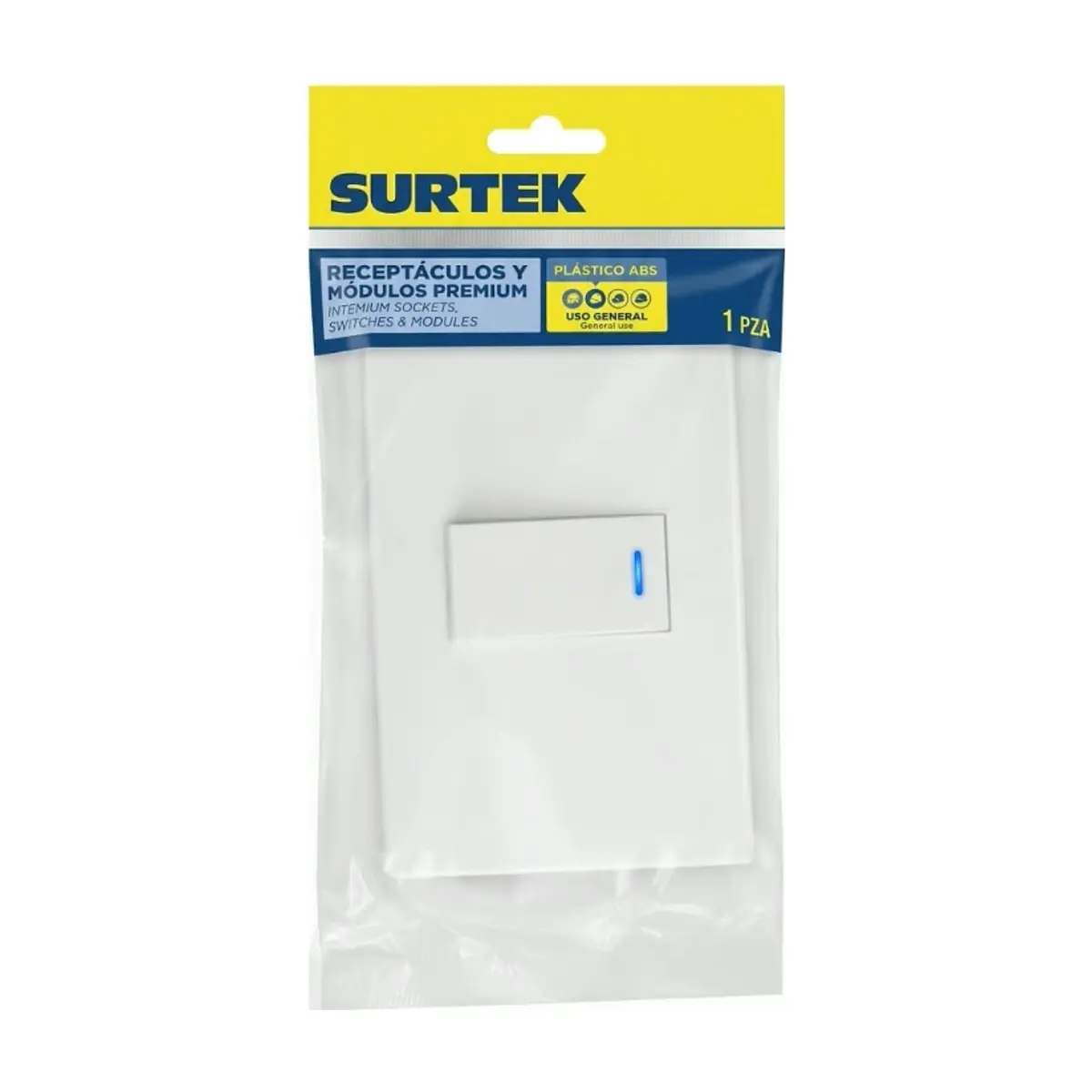 Receptáculo -interruptor- sencillo color blanco Surtek P619B - Miniatura 1