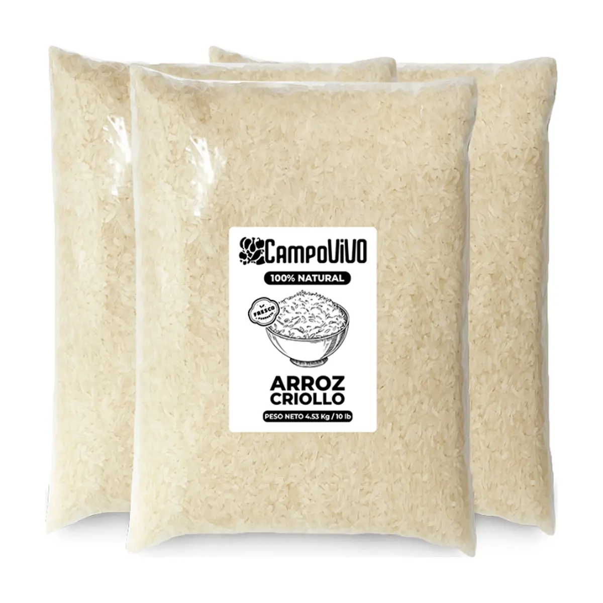 Arroz criollo Campo Vivo (3 x 4.53 kg / 10 lb)