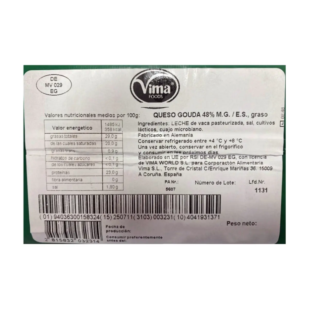 Queso Gouda Vima Foods (3 kg / 6.61 lb) - Thumbnail 3