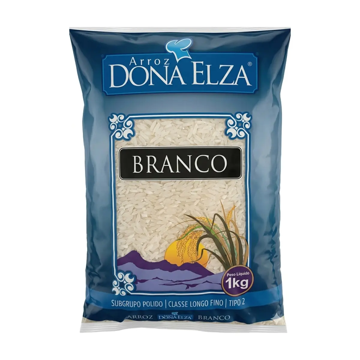 Arroz blanco de grano largo y fino tipo 2 Doña Elza (1 kg / 2.2 lb)