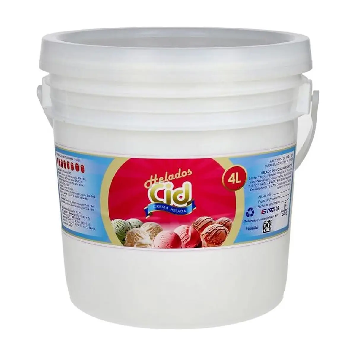 Helado sabor vainilla CID (4 L)