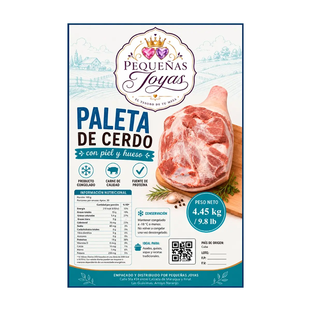 Paleta de cerdo con piel y hueso Pequeñas Joyas (4.45 kg / 9.8 lb) - Miniatura 2