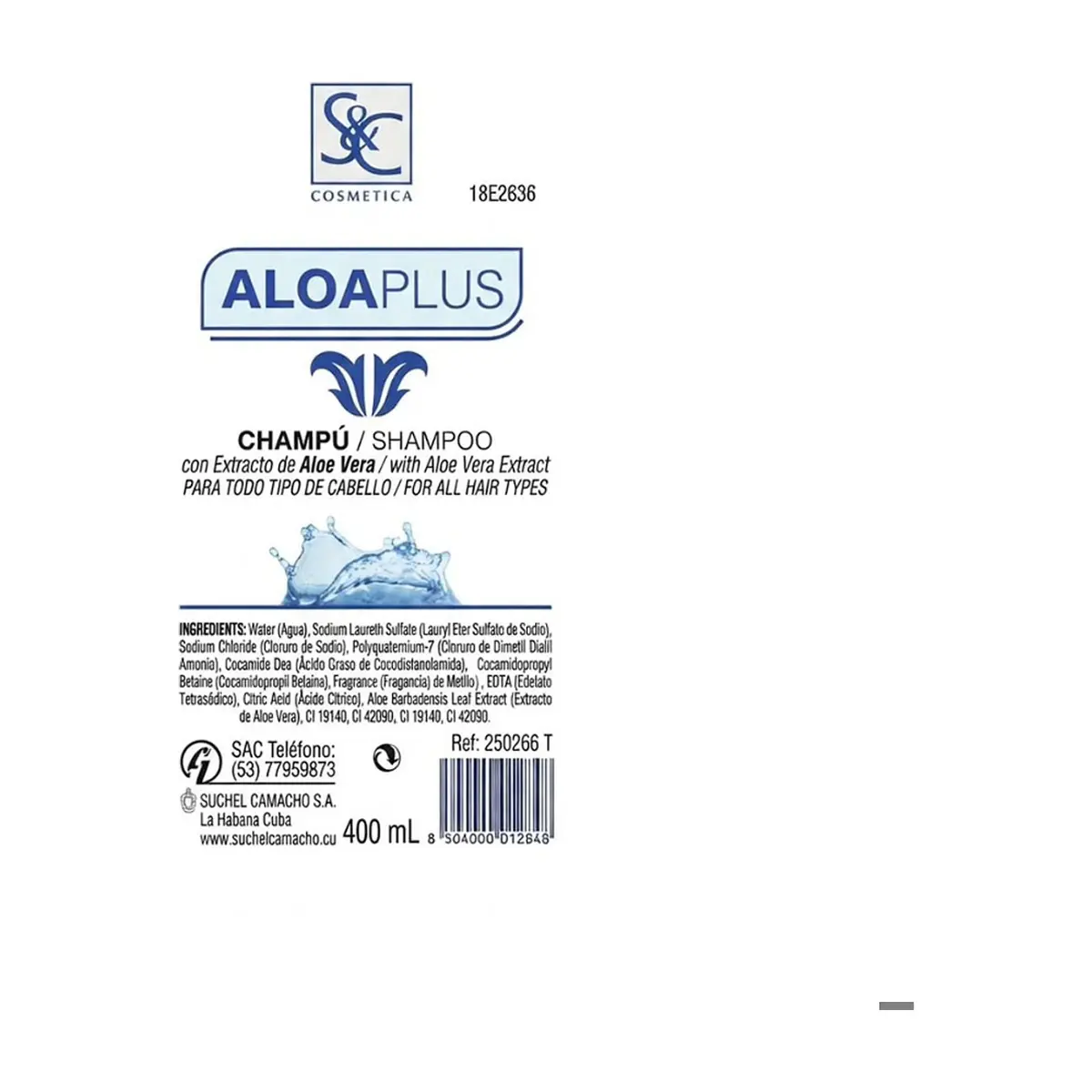Juego de champú y acondicionador con extracto de aloe vera para todos los cabellos S&C Natural - Thumbnail 3