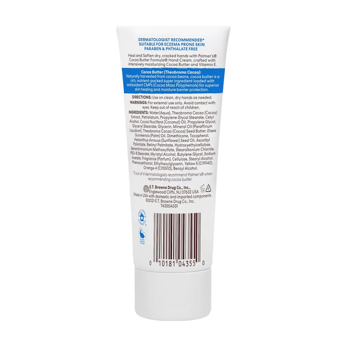 Crema para manos con manteca de cacao y vitamina E Cocoa Butter Formula Palmer's (96 g / 3.4 oz) - Thumbnail 2