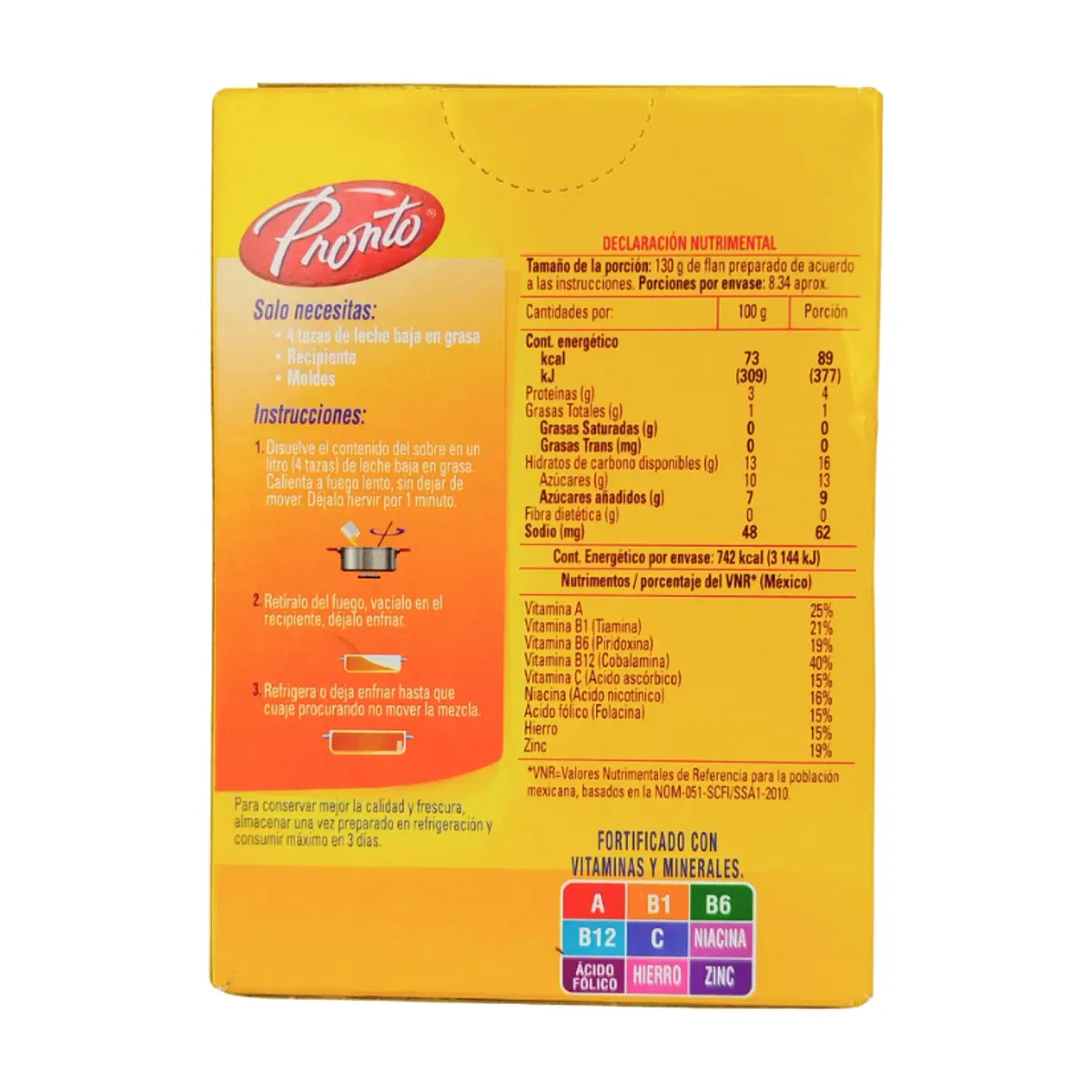 Polvo para preparar postres estilo flan con sabor cajeta Pronto (84 g / 2.96 oz) - Thumbnail 3