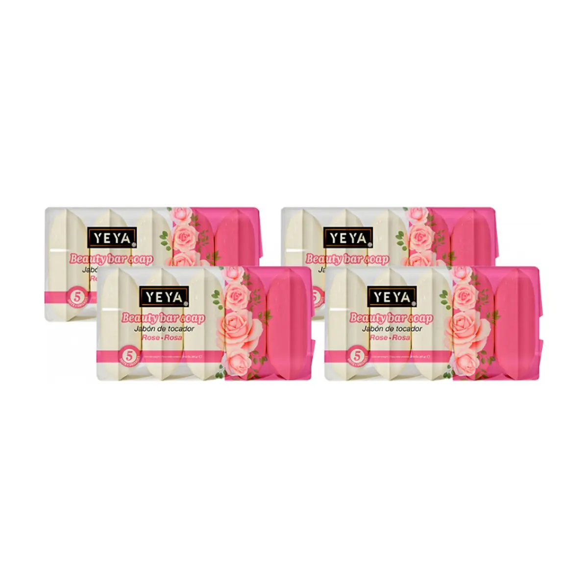 Jabón de tocador de rosa YEYA (4 x 300 g / 10.58 oz) - Imagen 1