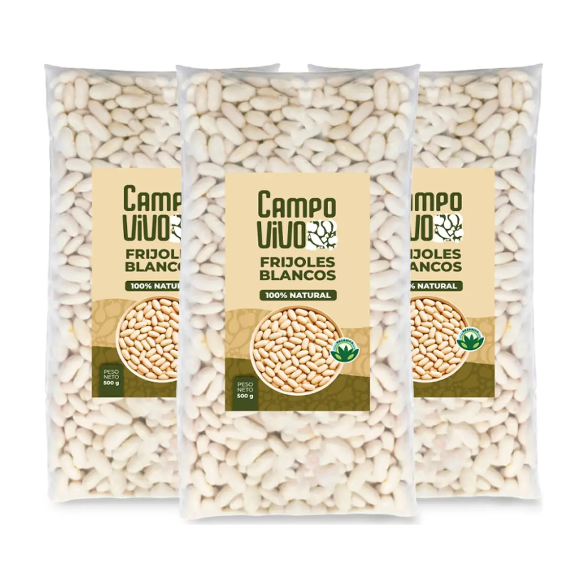 Frijoles blancos Campo Vivo (3 x 500 g / 1.1 lb)