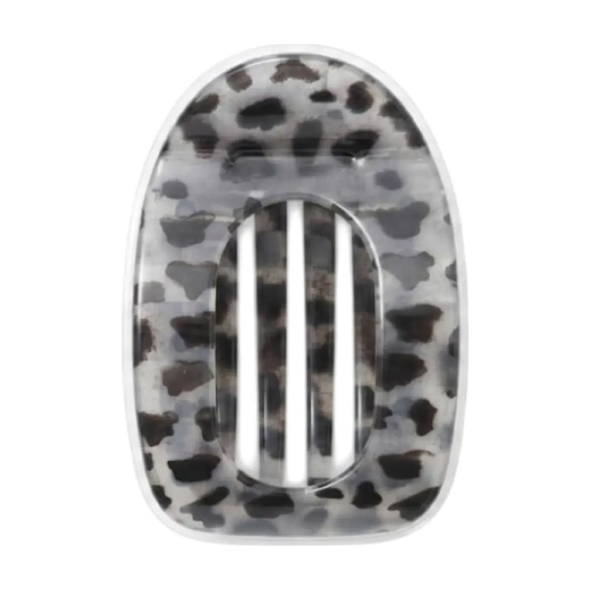 Pinza -pellizco- para el cabello ovalada con estampado de leopardo gris Tiara