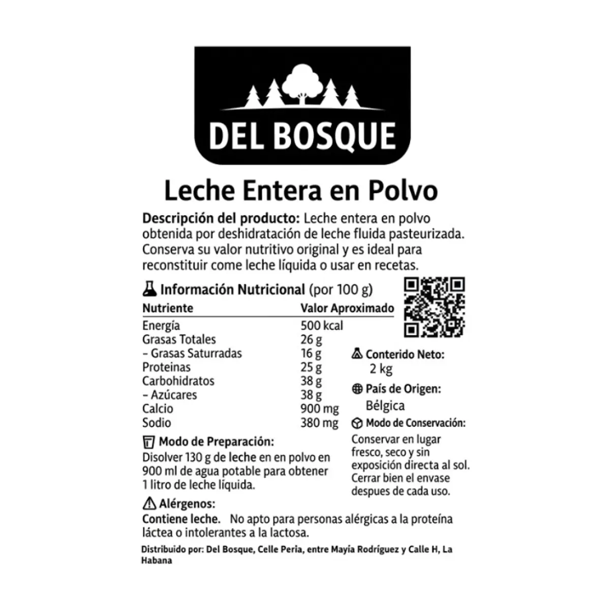 Leche en polvo entera Del Bosque (2 kg / 4.4 lb) - Thumbnail 2