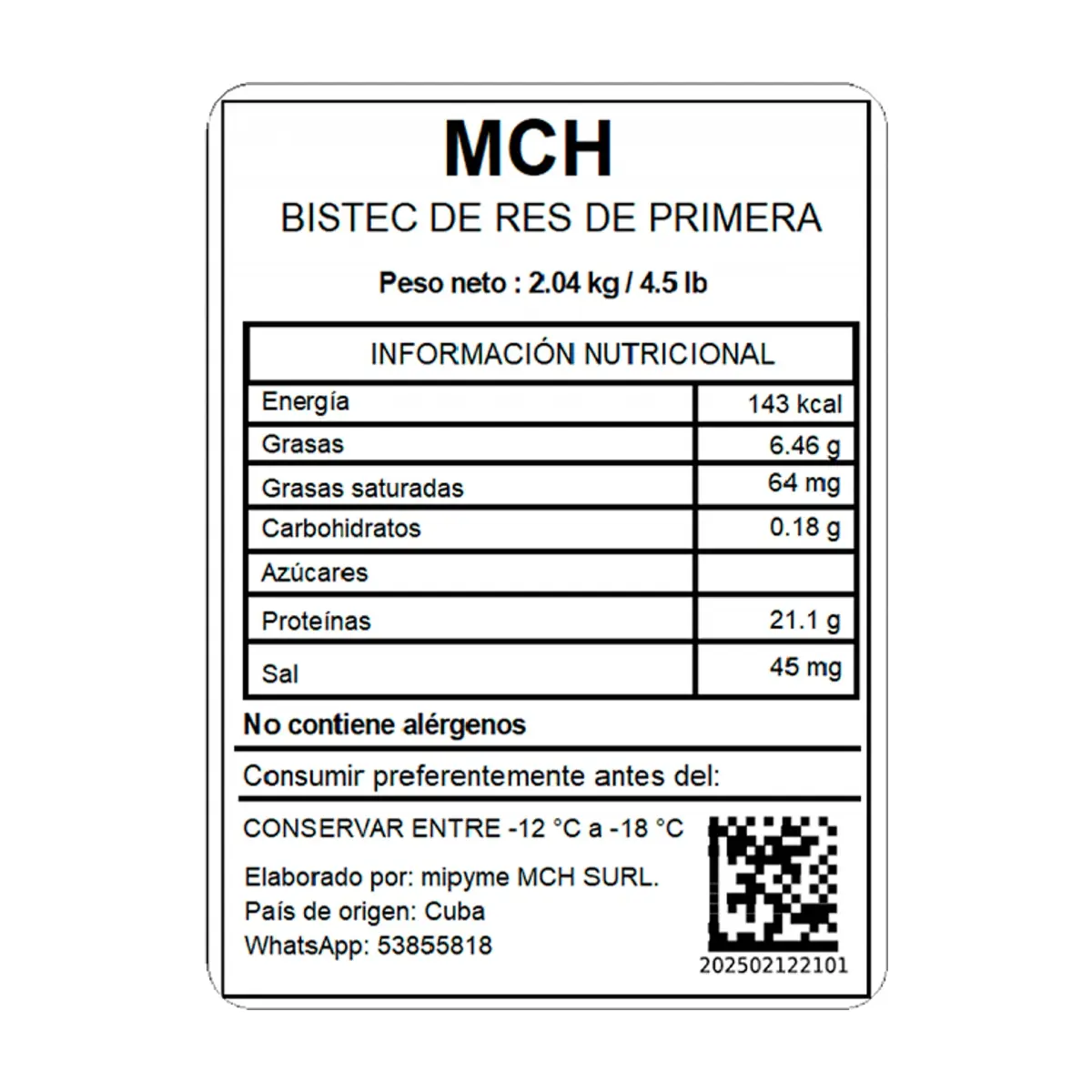 Bistec de res de primera MCH (2.04 kg / 4.5 lb) - Thumbnail 3