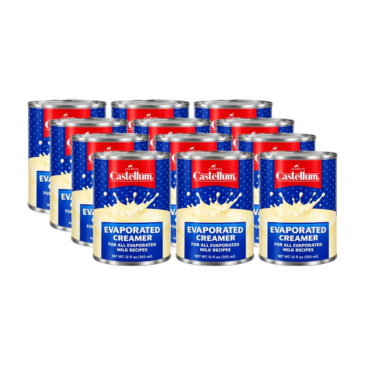 Leche evaporada cremosa Castellum (12 x 355 ml / 12 oz) - Miniatura 1