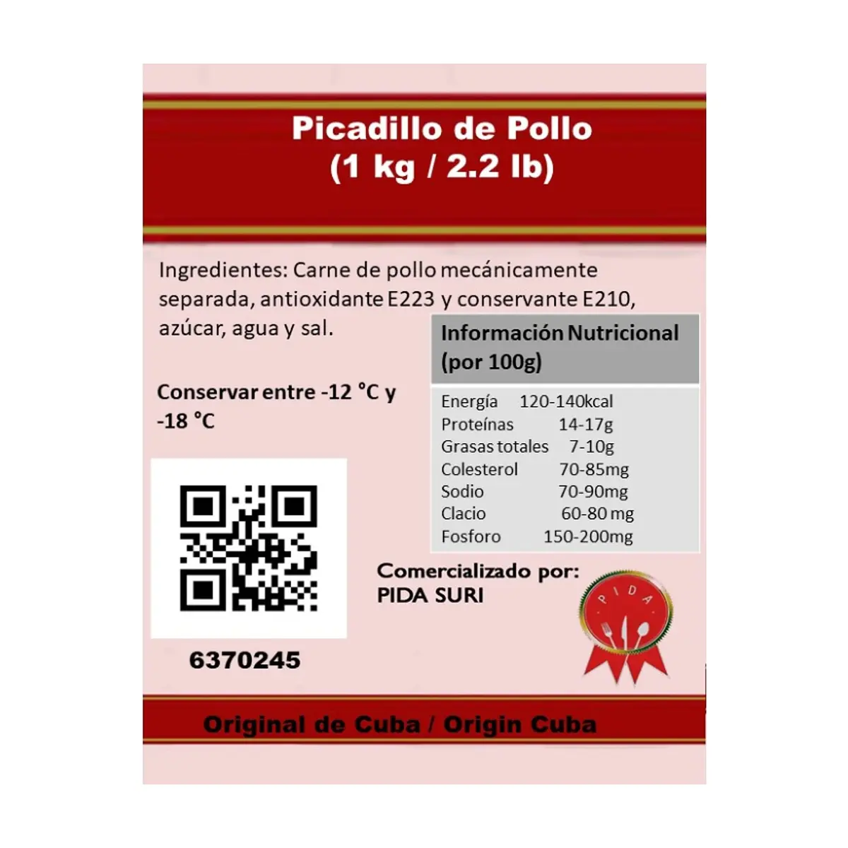 Picadillo de pollo Pida (1 kg / 2.2 lb) - Thumbnail 3