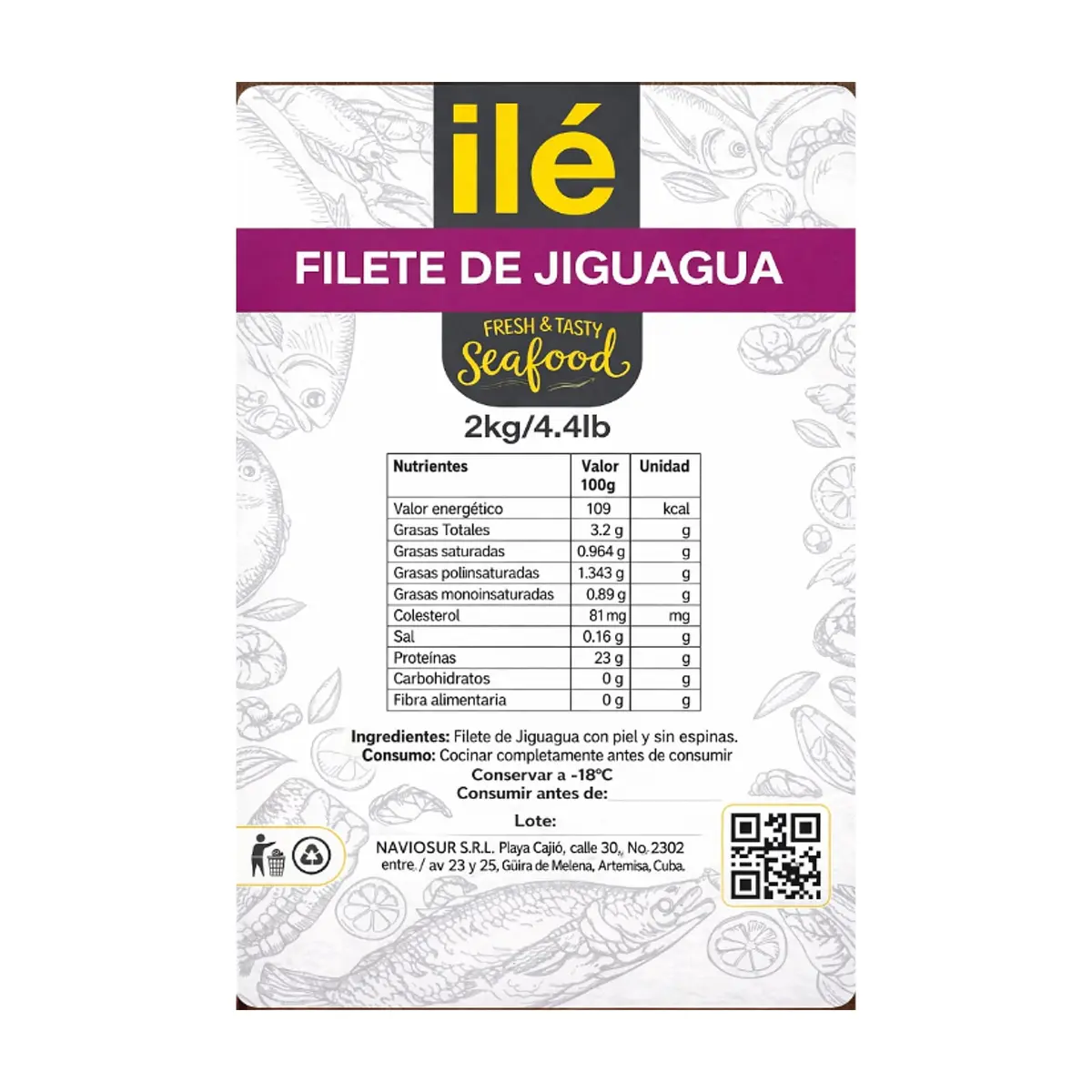 Filete de pescado Jiguagua (3 x 2 kg / 4.4 lb) - Miniatura 2