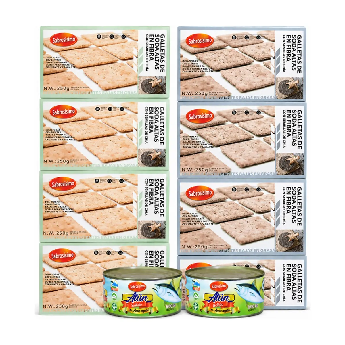 Combo de galletas con atún en trozos - Imagen 1