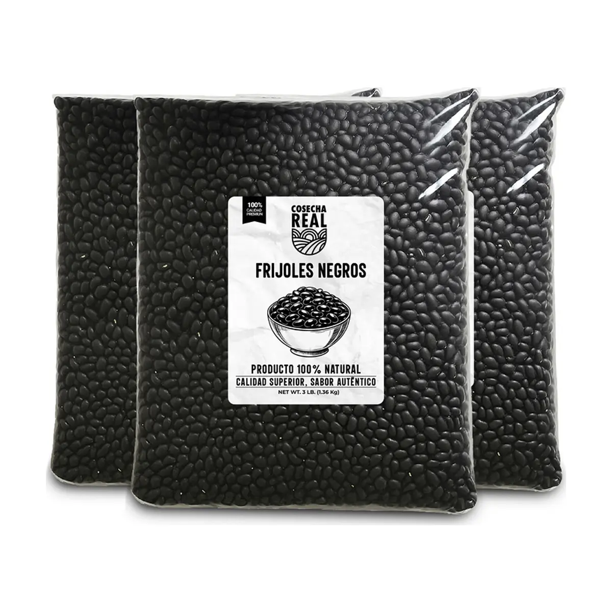 Frijoles negros Cosecha Real (3 x 1.36 kg / 3 lb)