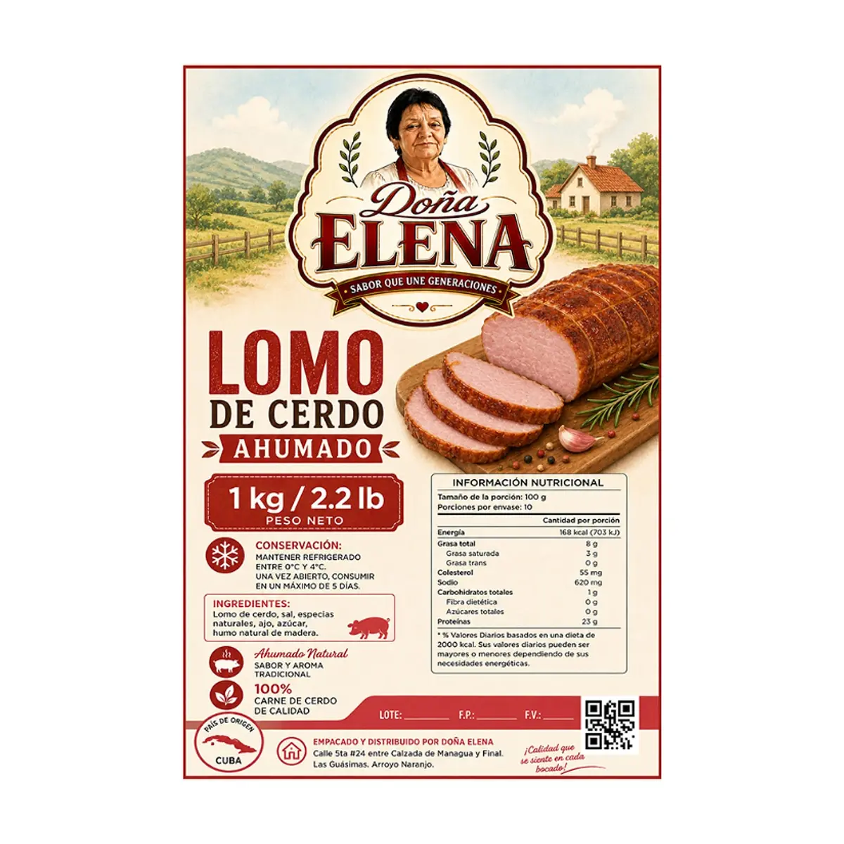 Lomo de cerdo ahumado Doña Elena (1 kg / 2.2 lb) - Miniatura 2