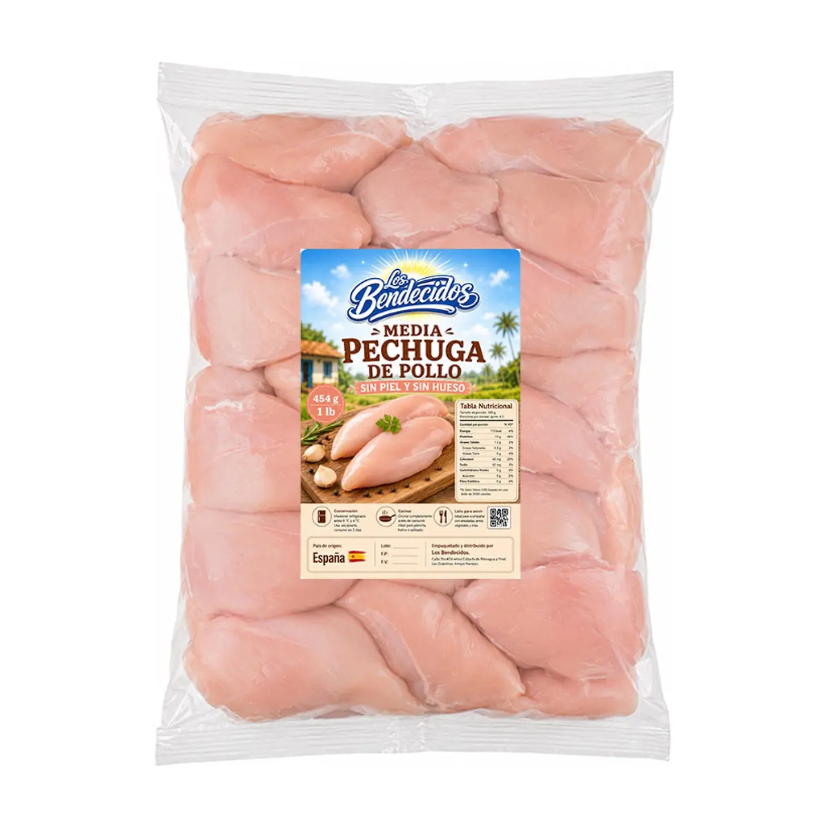Media pechuga de pollo Los Bendecidos (454 g / 1 lb)