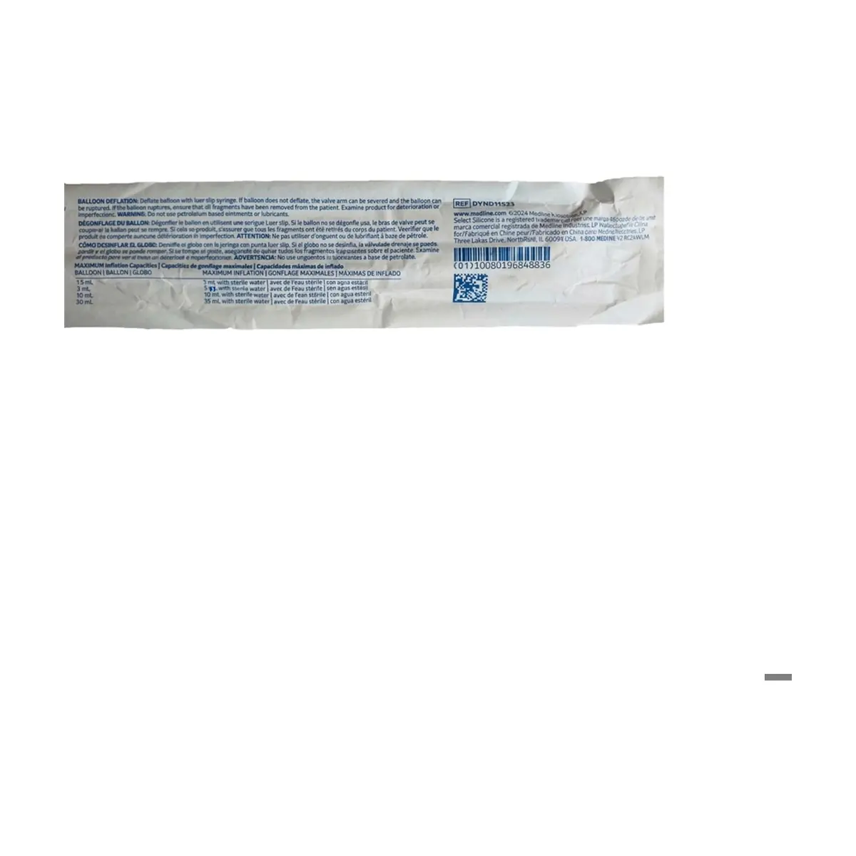 Catéter foley 2 vías de silicona 8 Fr / 3mL Medline - Thumbnail 4
