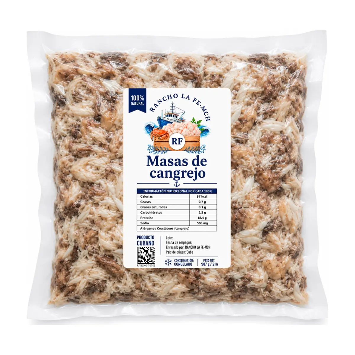 Masas de cangrejo Rancho la Fe-MCH (454 g / 1 lb)