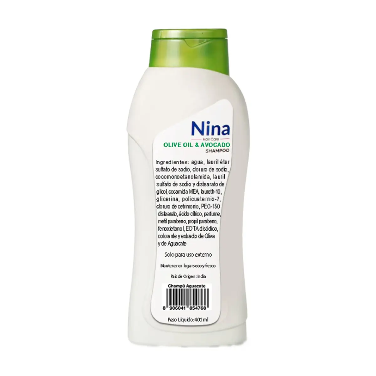 Champú con esencia de aceite de oliva y aguacate Nina (400 ml) - Thumbnail 2