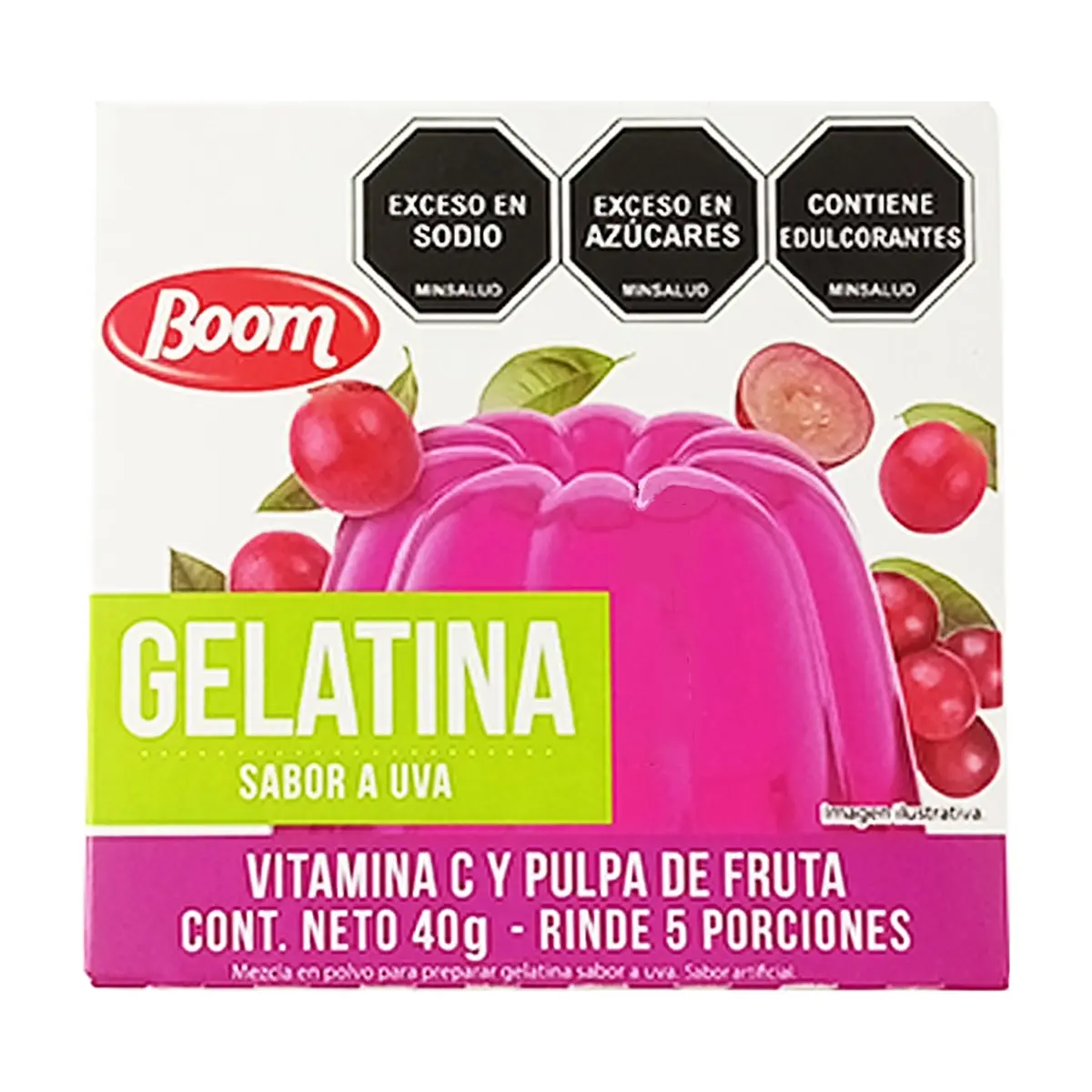 Gelatina sabor uva Boom (40 g / 1.41 oz)