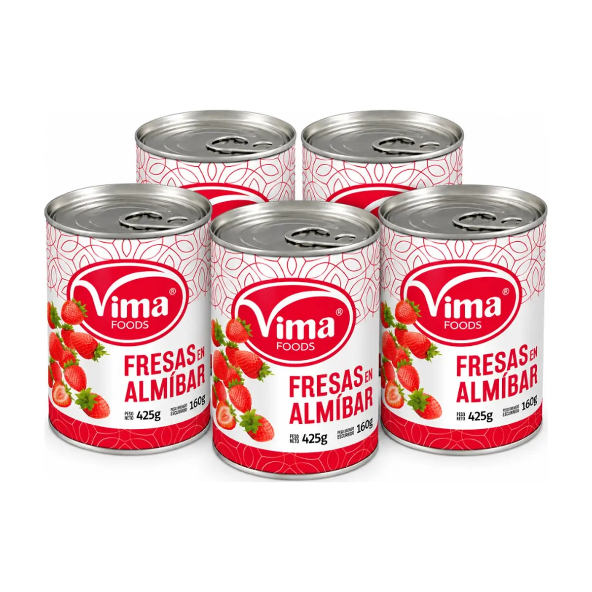 Fresas en almíbar Vima Foods (5 x 425 g / 14.99 oz) - Imagen 1