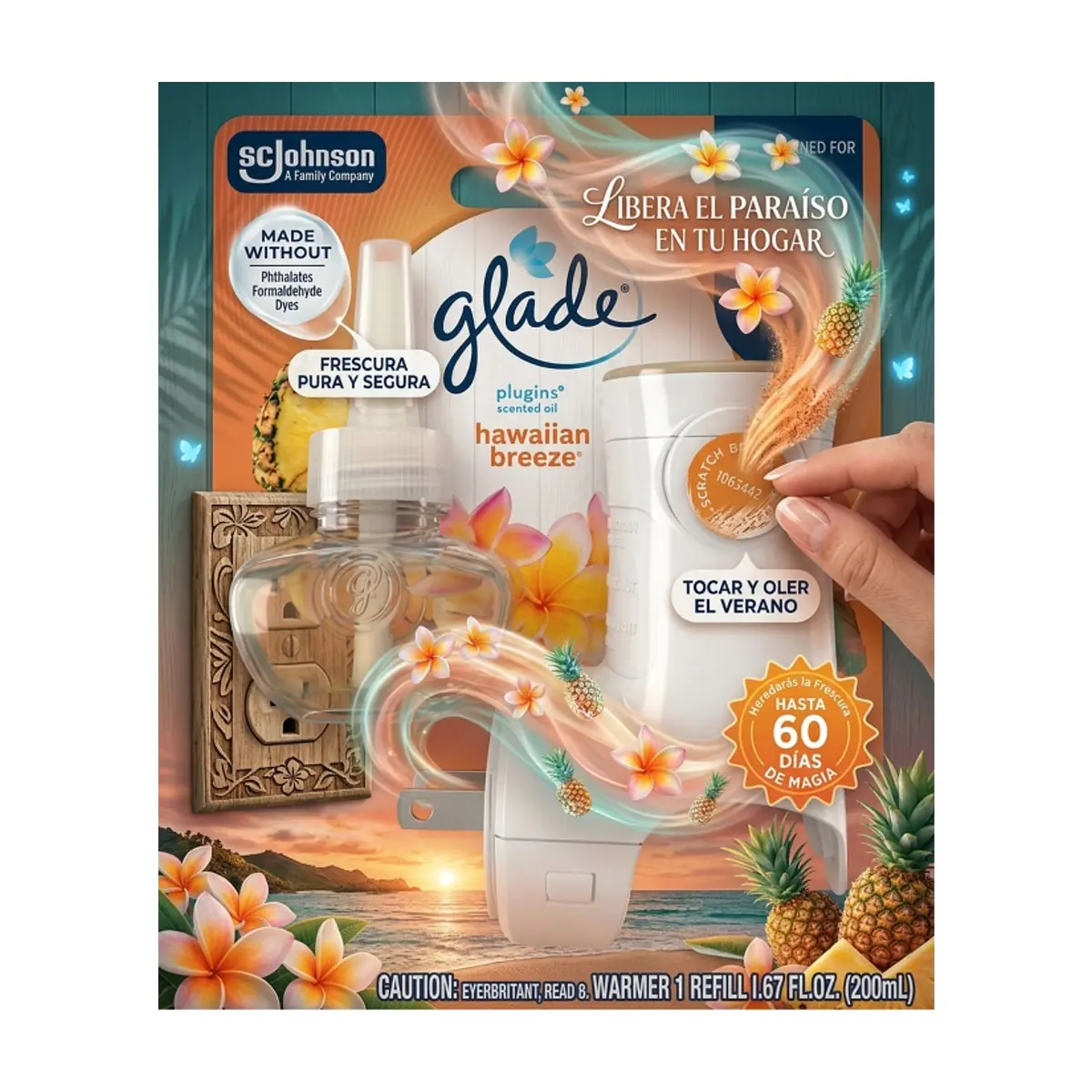 Ambientador eléctrico con aroma a brisa hawaiana Glade (19.8 ml) - Thumbnail 4