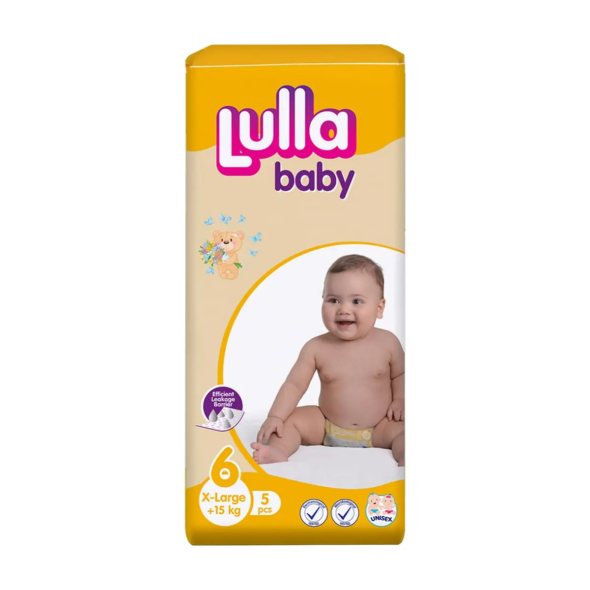 Pañales desechables para bebé etapa 6 X-Large Lulla Baby (5 U)