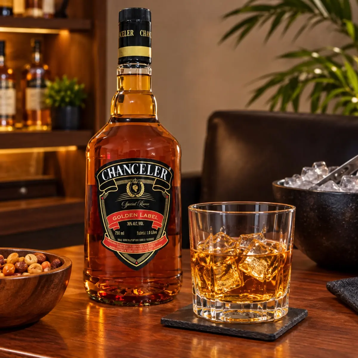 Whisky línea especial etiqueta dorada Chanceler (1 L) - Thumbnail 4