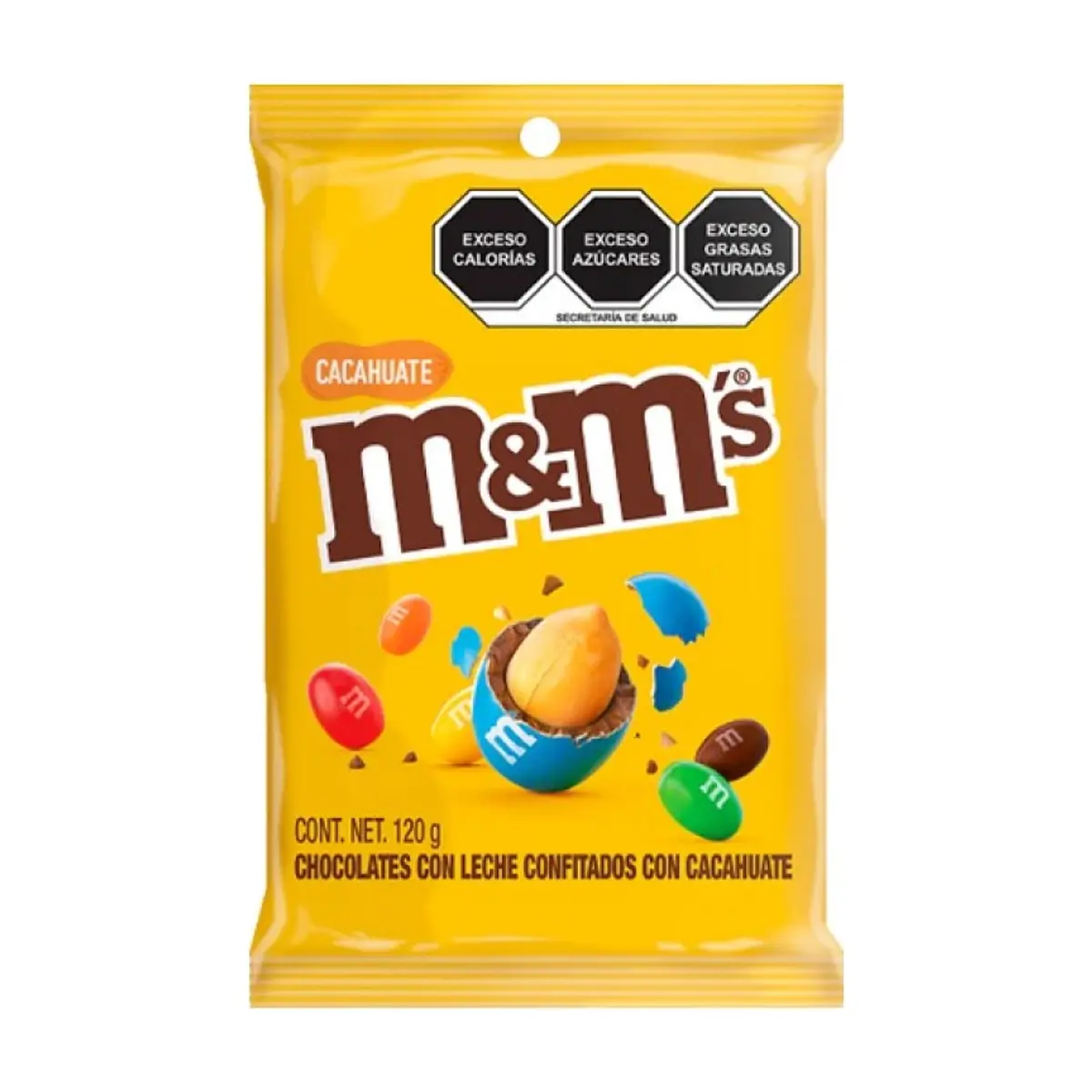 Chocolates con leche confitados con cacahuates M&M's (120 g / 4.23 oz)