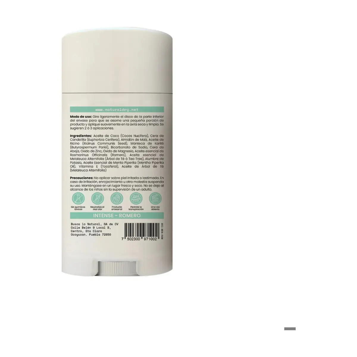 Desodorante natural corporal en barra para hombre aroma romero NaturalDry (50 g / 1.76 oz) - Thumbnail 2