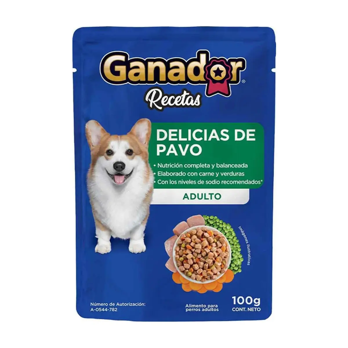 Alimento para perros adultos delicias de pavo Ganador (100 g / 3.52 oz) - Miniatura 1