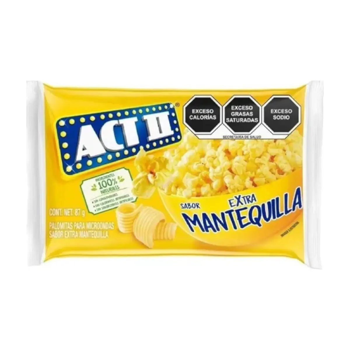 Palomitas de maíz sabor extra mantequilla para microondas ACT II (87 g / 3.06 oz) - Thumbnail 3