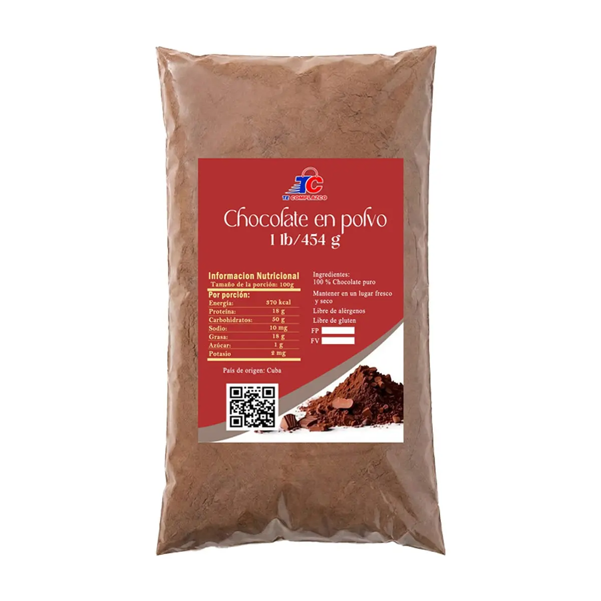 Chocolate en polvo Te Complazco (2 x 454 g / 1 lb) - Thumbnail 2