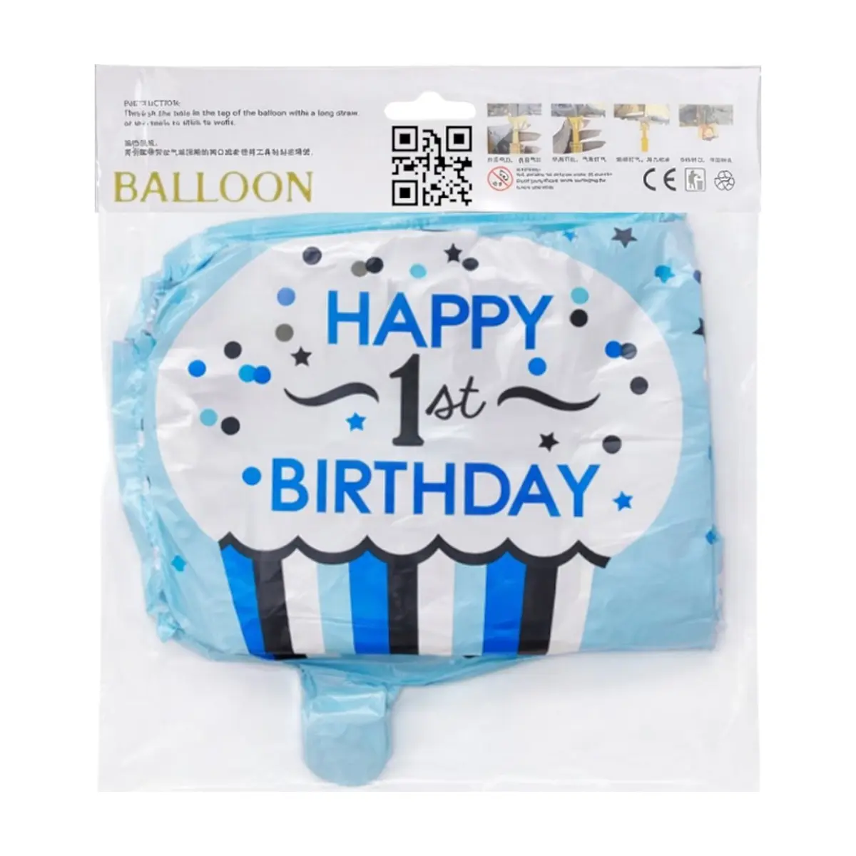 Globo feliz 1er cumpleaños 18 pulgadas Balloon - Thumbnail 3