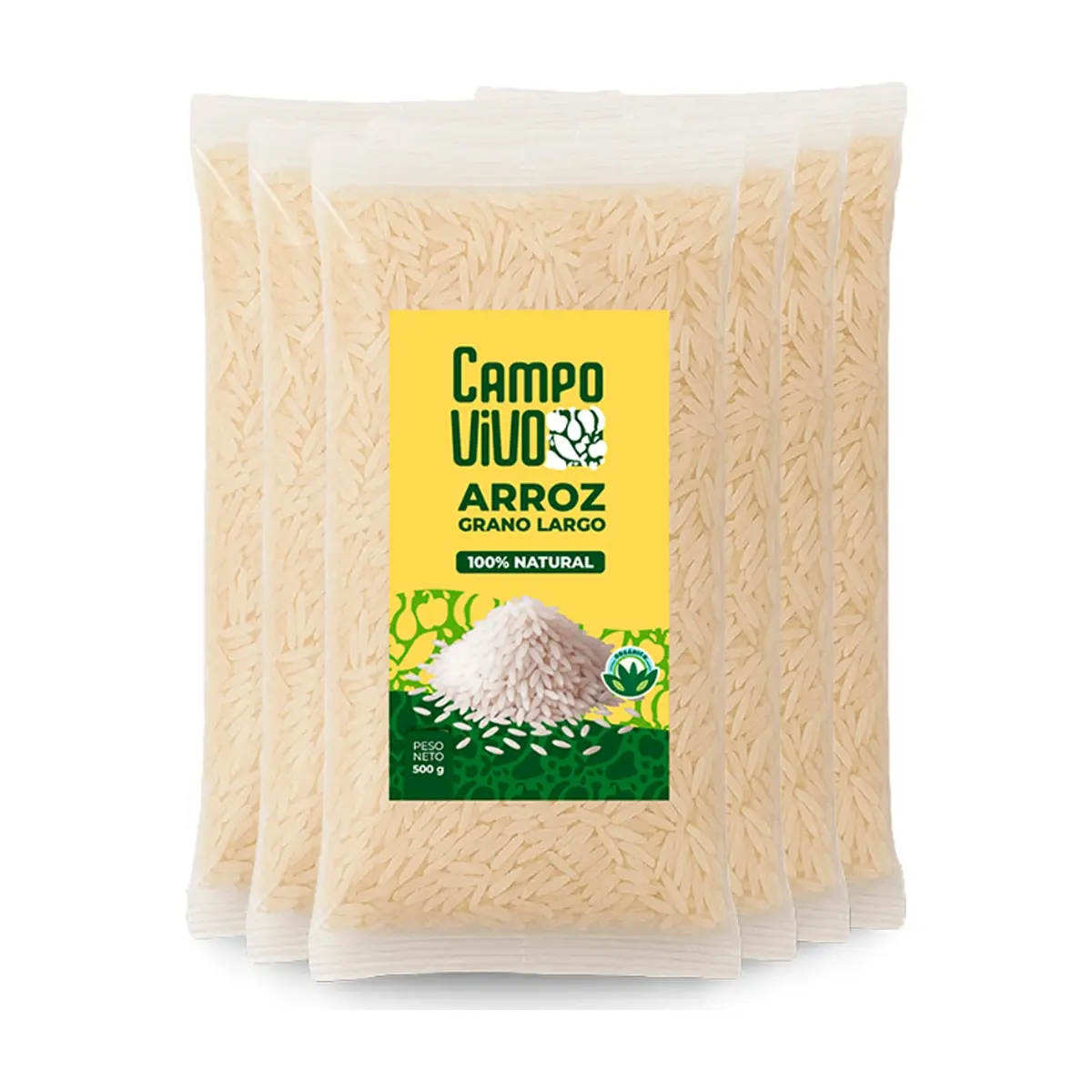 Arroz de grano largo Campo Vivo (6 x 500 g / 1.1 lb)