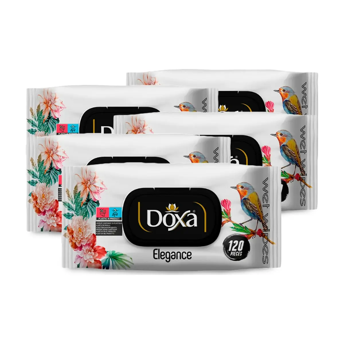 Toallitas húmedas Doxa Elegance (5 x 120 U)
