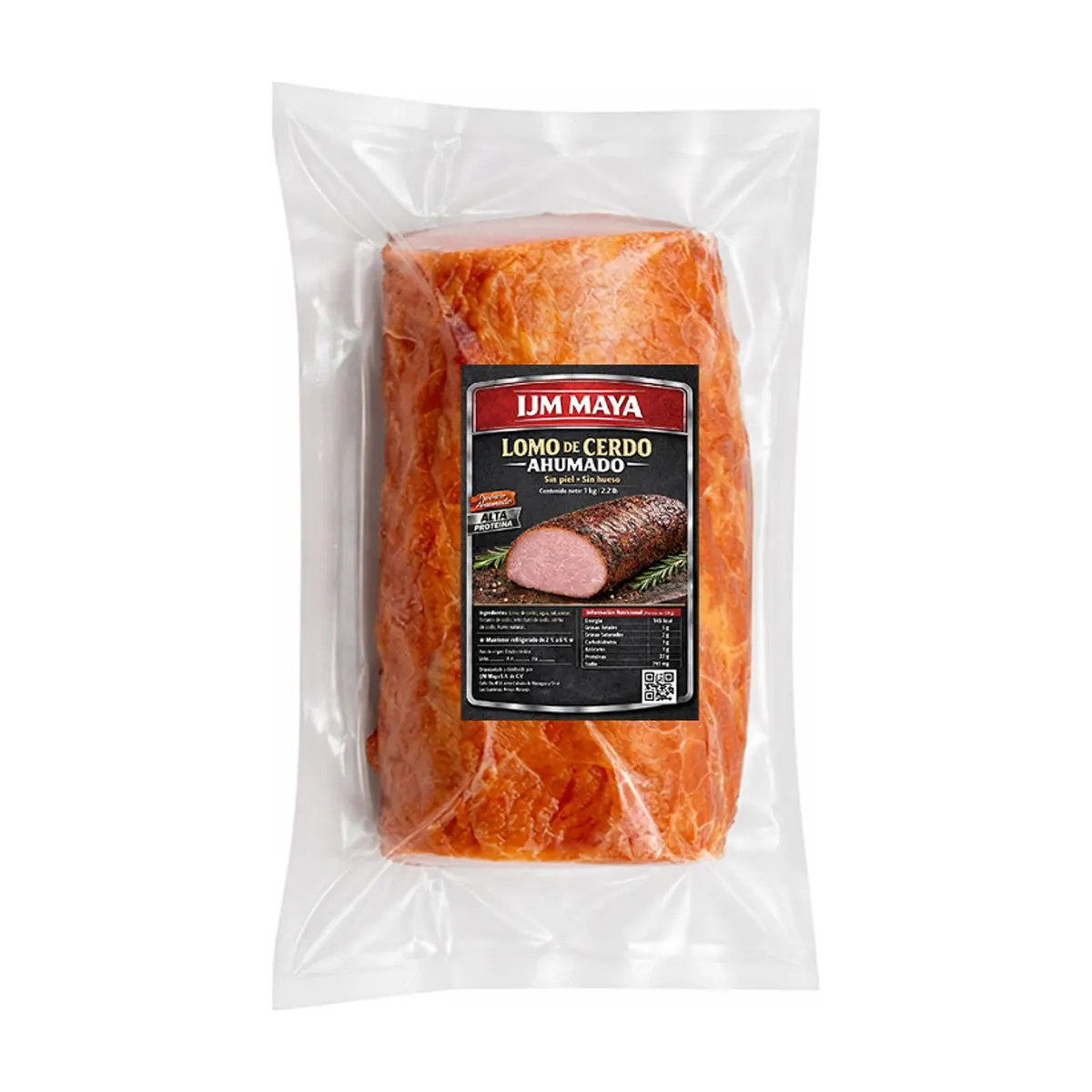 Lomo de cerdo ahumado sin piel y sin hueso IJM Maya (1 kg / 2.2 lb) - Thumbnail 2