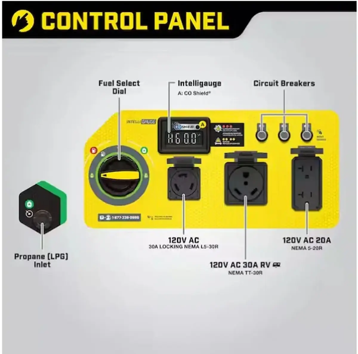 Generador portátil de 5300/4250 Watts (Gasolina y Gas) - Thumbnail 2