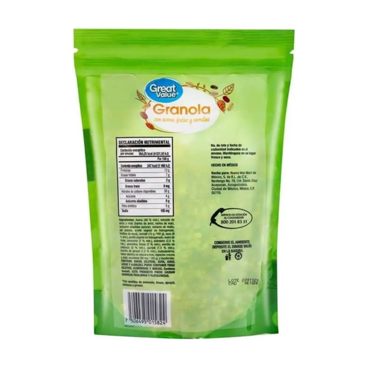 Granola con avena, frutas y semillas Great Value (275 g / 9.7 oz) - Thumbnail 2