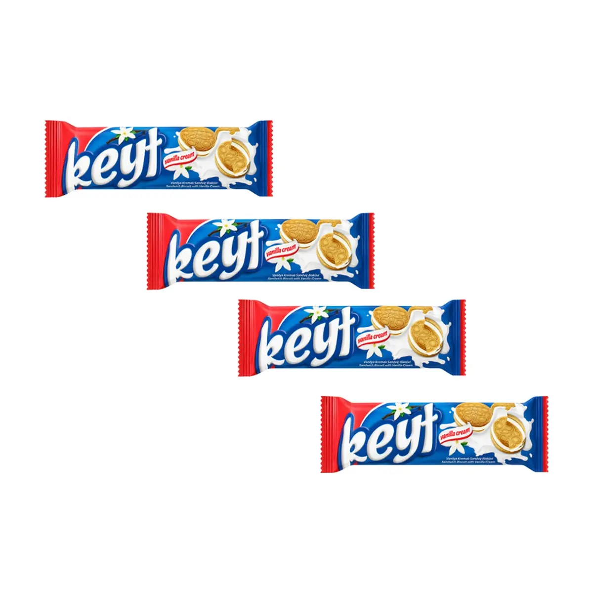 Galleta sándwich con crema de vainilla Keyf Golda (4 X 50 g / 1.76 oz)